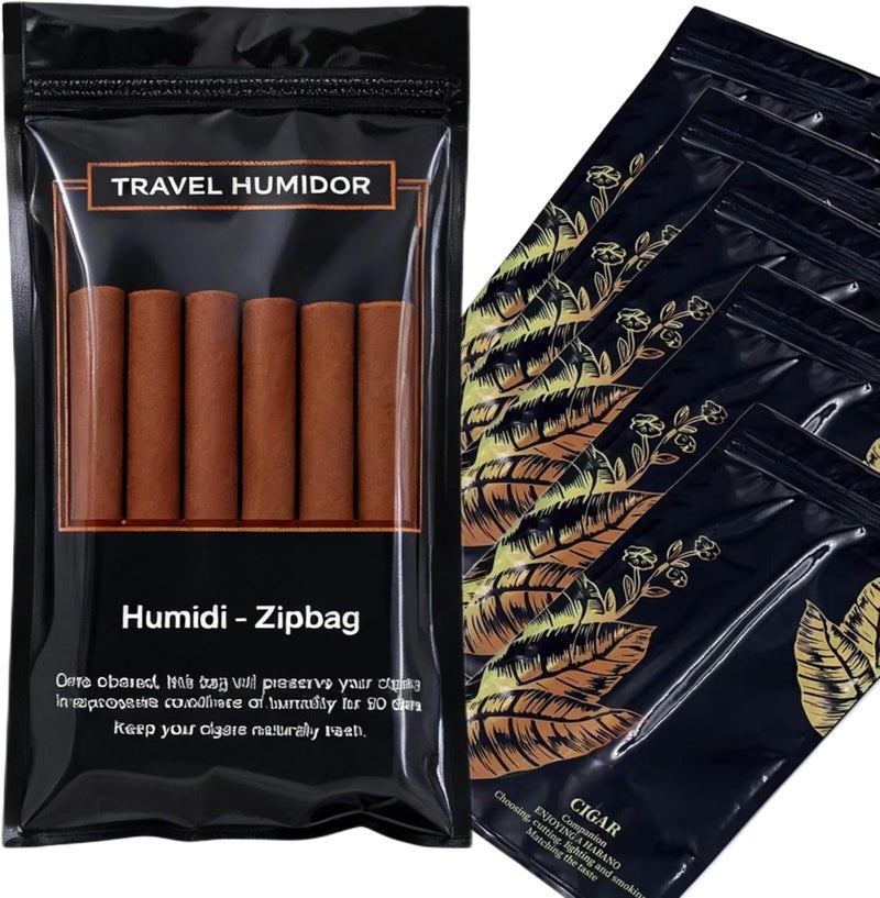 CUIYKAI Cigar Humidor Bags, 50Pcs 10"x5.3" Portable Ziplock Humidor Bag with Moisturizing Layer, Reusable Travel Cigar Hydration Bags, Cigar Storage Accessories - Image 1